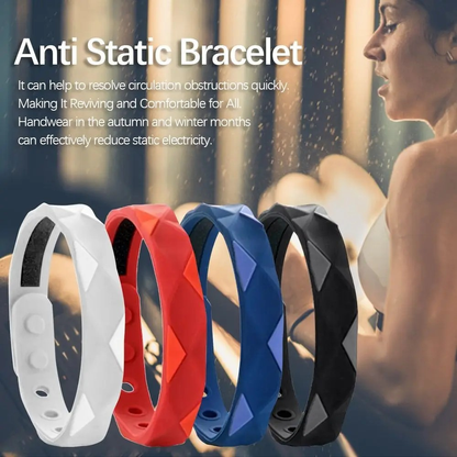 Far Infrared Anti Static Negative Ion Bracelet - Waterproof Silicone Lovers Bracelet Anti Fatigue, Sports Wristband