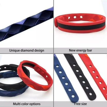 Far Infrared Anti Static Negative Ion Bracelet - Waterproof Silicone Lovers Bracelet Anti Fatigue, Sports Wristband