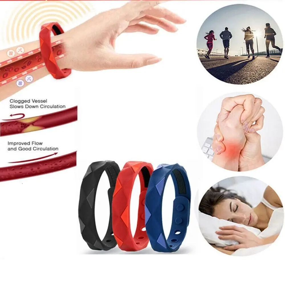 Far Infrared Anti Static Negative Ion Bracelet - Waterproof Silicone Lovers Bracelet Anti Fatigue, Sports Wristband