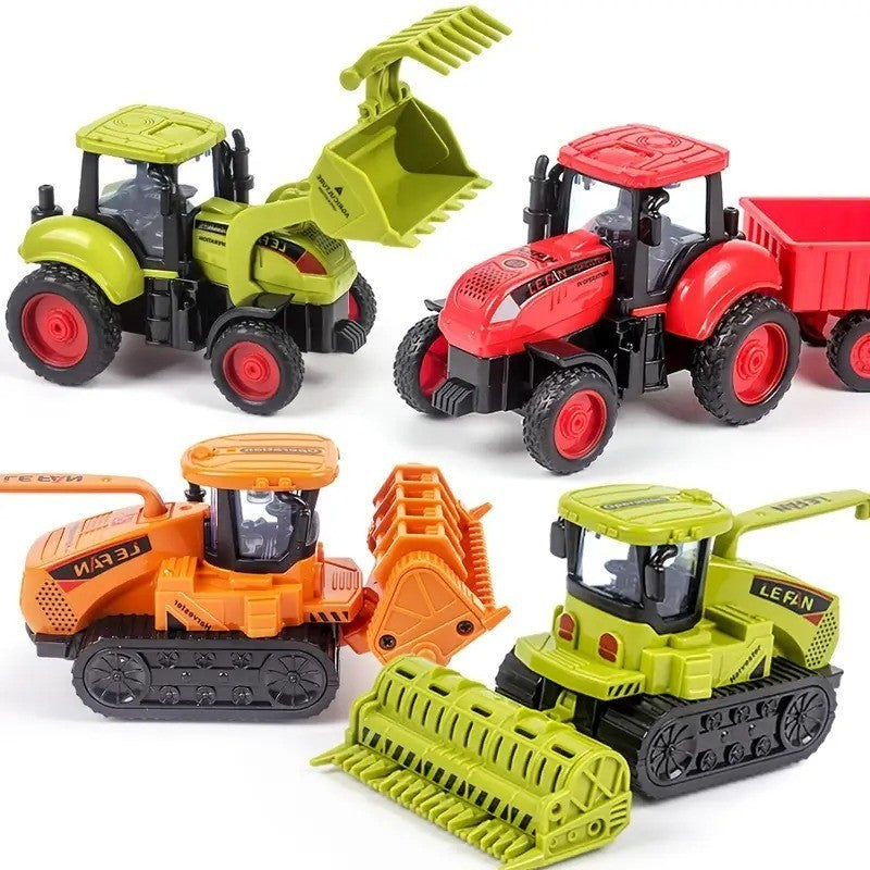 Farm Adventure Tractor Toy with Hand-Push Design, Detailed Simulation, Educational, Safe for Ages 3+