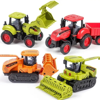 Farm Adventure Tractor Toy with Hand-Push Design, Detailed Simulation, Educational, Safe for Ages 3+