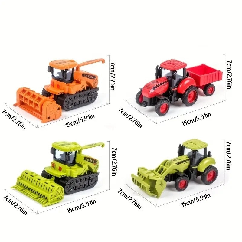 Farm Adventure Tractor Toy with Hand-Push Design, Detailed Simulation, Educational, Safe for Ages 3+