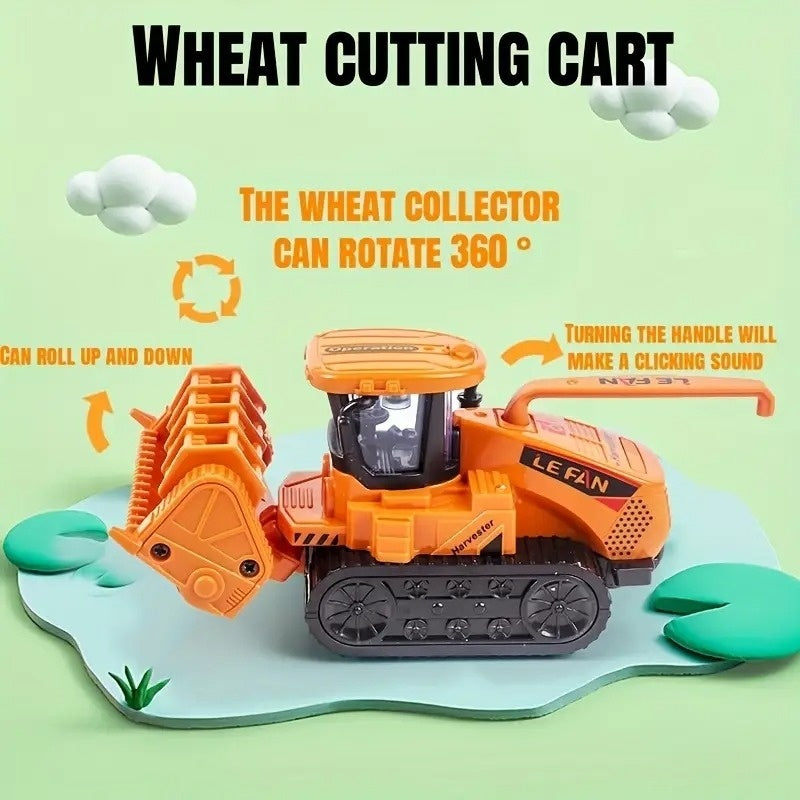 Farm Adventure Tractor Toy with Hand-Push Design, Detailed Simulation, Educational, Safe for Ages 3+