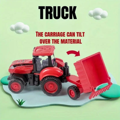 Farm Adventure Tractor Toy with Hand-Push Design, Detailed Simulation, Educational, Safe for Ages 3+