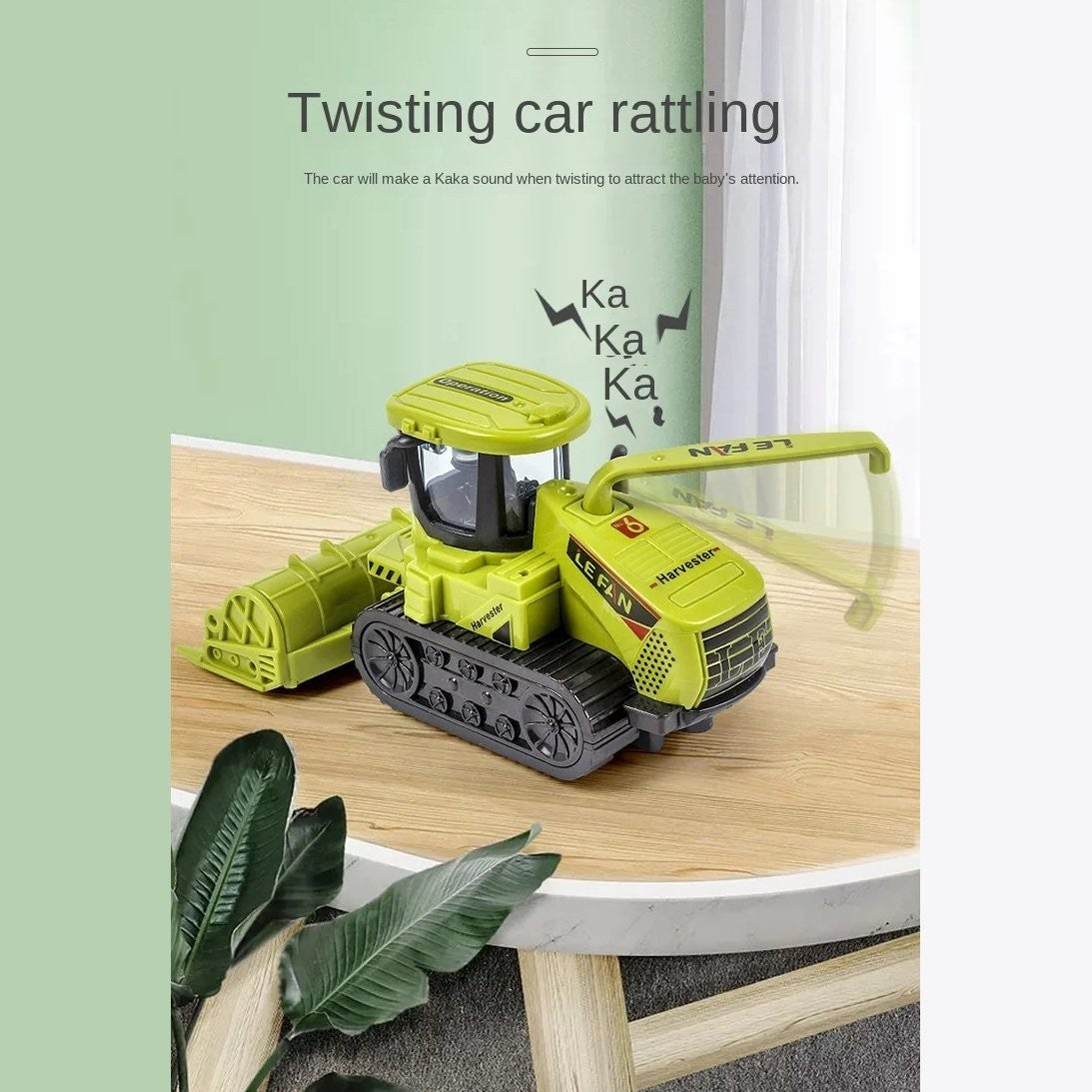 Farm Adventure Tractor Toy with Hand-Push Design, Detailed Simulation, Educational, Safe for Ages 3+