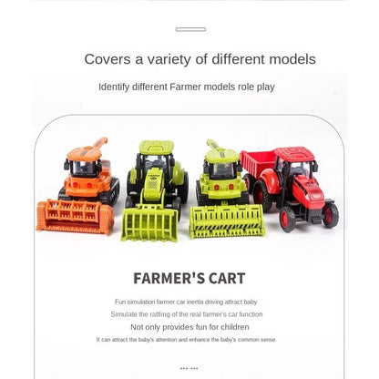 Farm Adventure Tractor Toy with Hand-Push Design, Detailed Simulation, Educational, Safe for Ages 3+