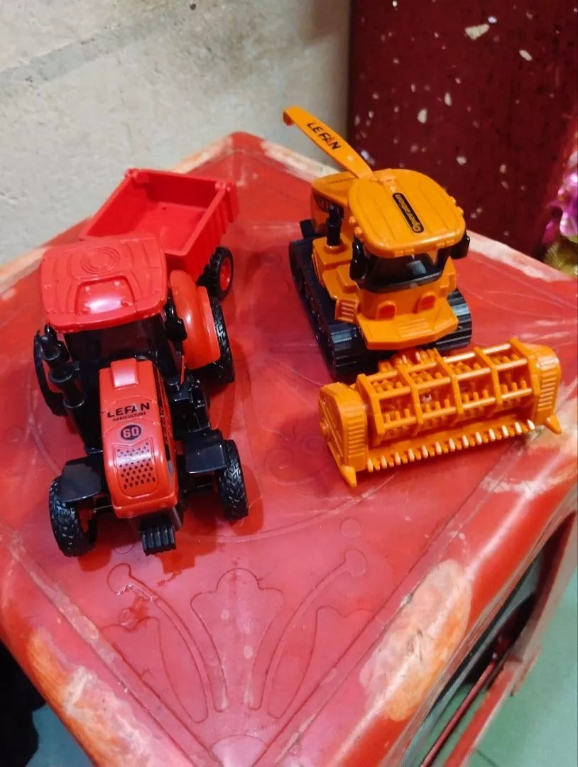 Farm Adventure Tractor Toy with Hand-Push Design, Detailed Simulation, Educational, Safe for Ages 3+