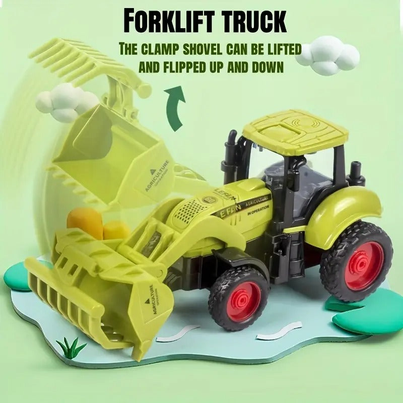 Farm Adventure Tractor Toy with Hand-Push Design, Detailed Simulation, Educational, Safe for Ages 3+