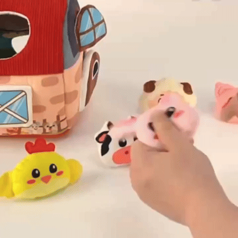 Farm Animals Baby Toy with Mirror and Easy-to-Carry Handle, Safe for Ages 6+ Months