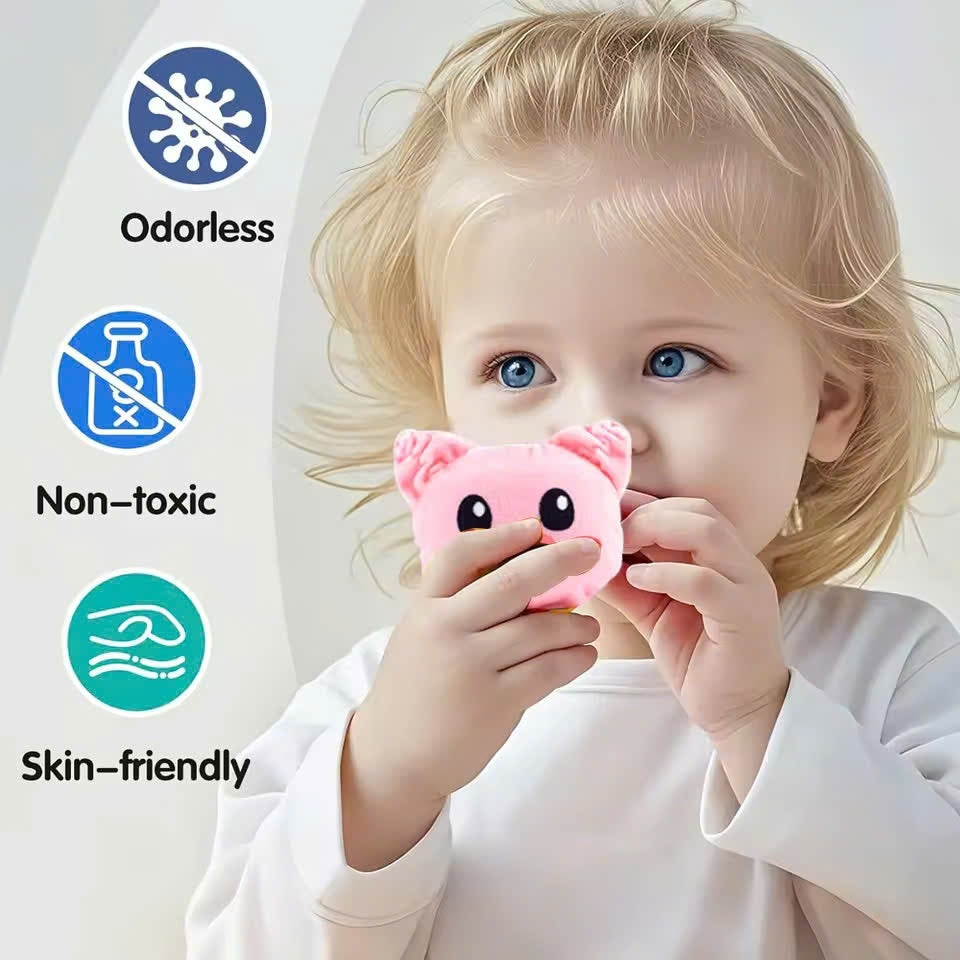 Farm Animals Baby Toy with Mirror and Easy-to-Carry Handle, Safe for Ages 6+ Months