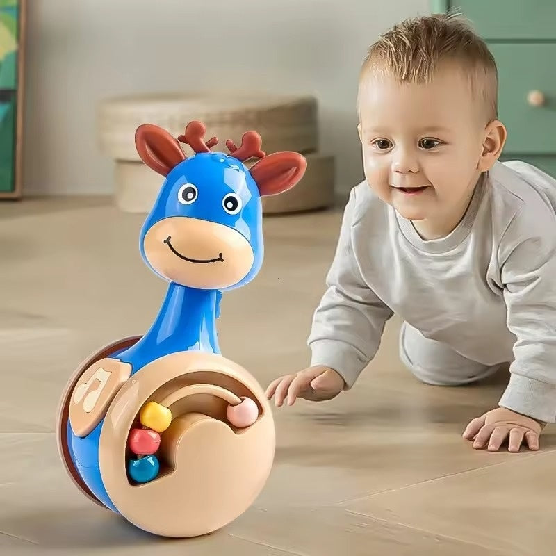 Fawn Sliding Tumbler with Cute Deer Design, Push-and-Crawl Toy, Safe for Months 1+