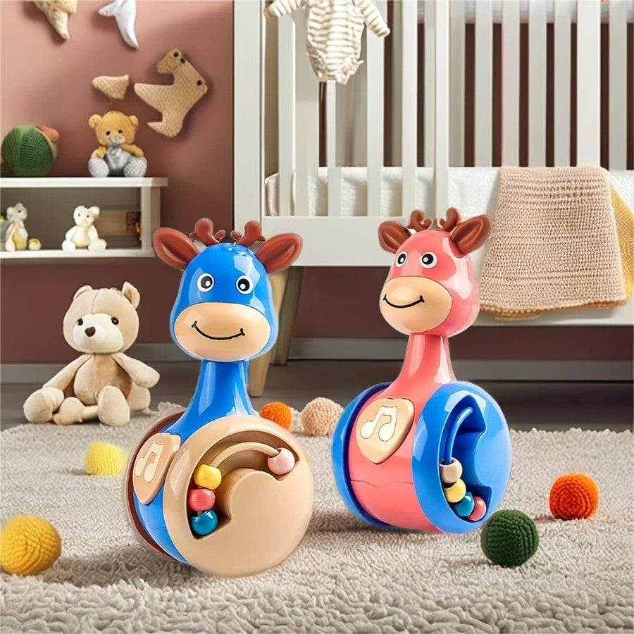 Fawn Sliding Tumbler with Cute Deer Design, Push-and-Crawl Toy, Safe for Months 1+