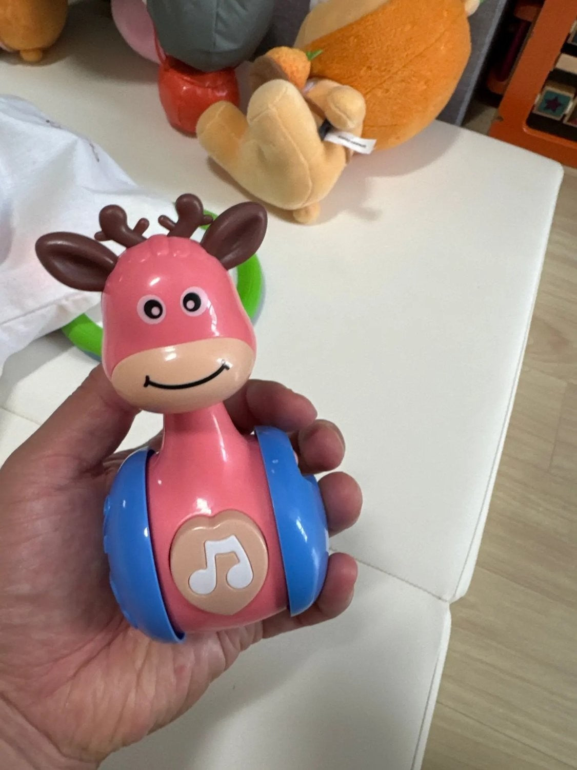 Fawn Sliding Tumbler with Cute Deer Design, Push-and-Crawl Toy, Safe for Months 1+
