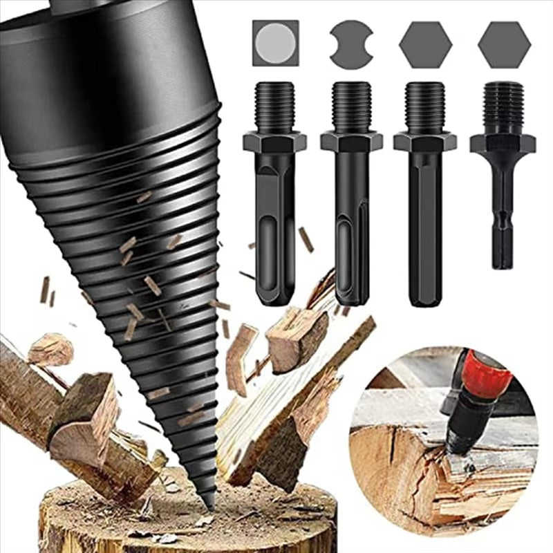 Firewood Splitter Drill Bits - Heavy Duty Firewood Drill for Splitting Wood Logs Easily
