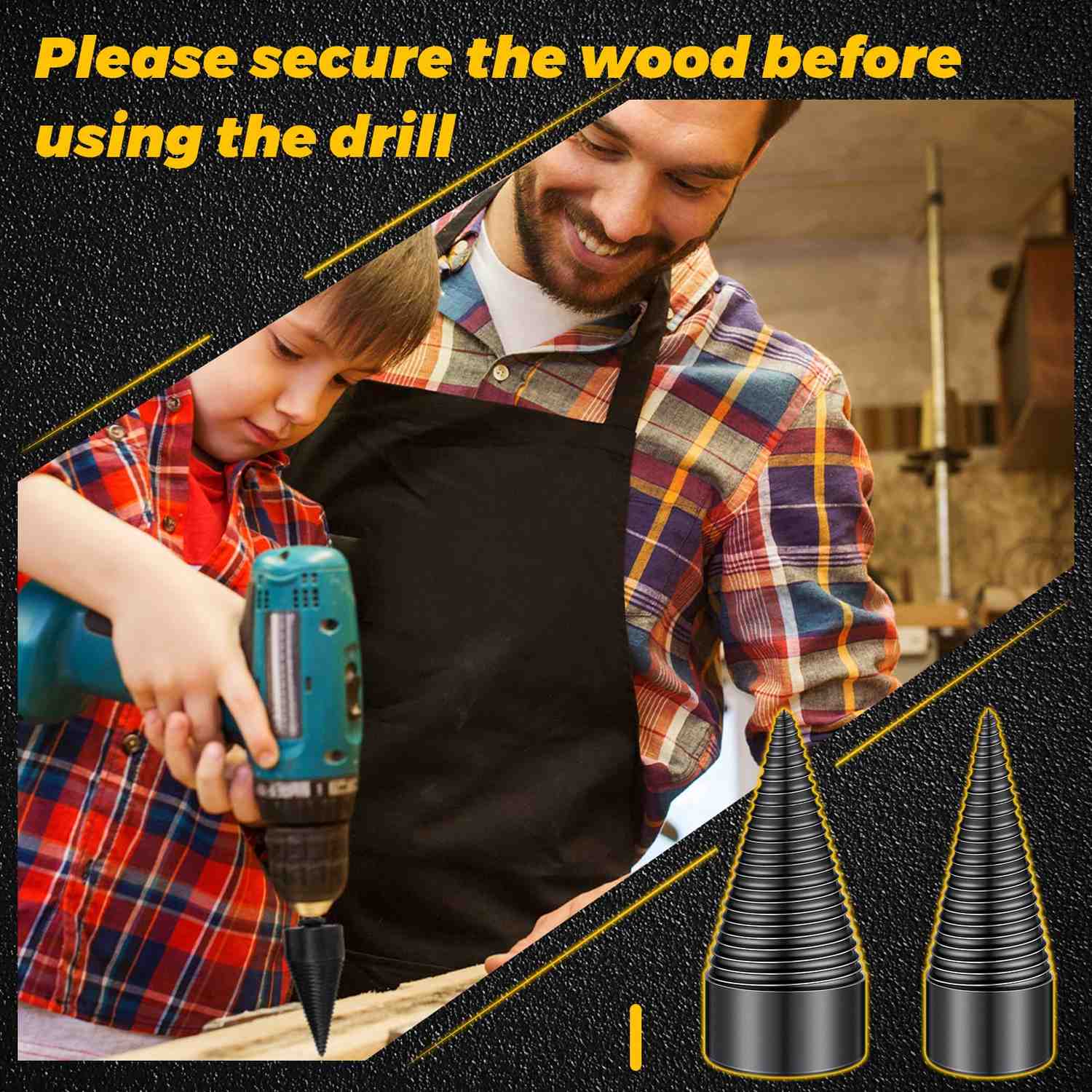 Firewood Splitter Drill Bits - Heavy Duty Firewood Drill for Splitting Wood Logs Easily