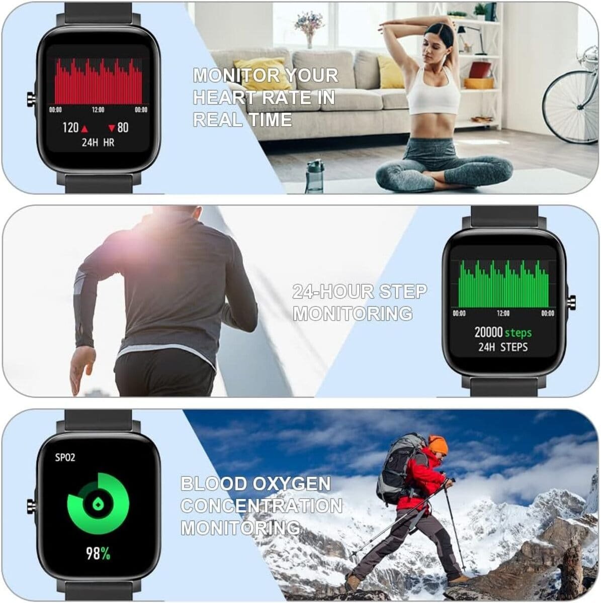 Fitness Tracker Watch Health Smartwatch with Bluetooth