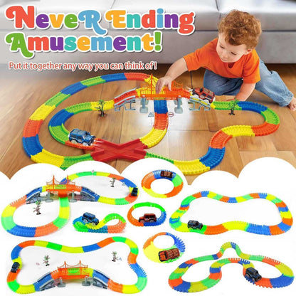 Flexible Track Car with Endless Combinations, Auto-Running Car, Boosts Kids’ Creativity, Safe for Ages 3+