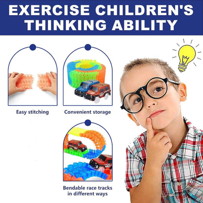 Flexible Track Car with Endless Combinations, Auto-Running Car, Boosts Kids’ Creativity, Safe for Ages 3+