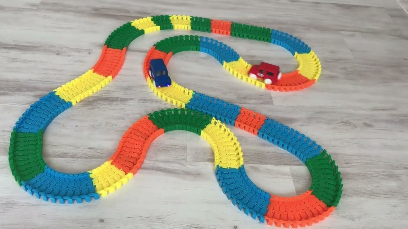 Flexible Track Car with Endless Combinations, Auto-Running Car, Boosts Kids’ Creativity, Safe for Ages 3+
