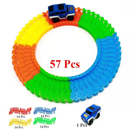 Flexible Track Car with Endless Combinations, Auto-Running Car, Boosts Kids’ Creativity, Safe for Ages 3+