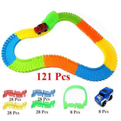 Flexible Track Car with Endless Combinations, Auto-Running Car, Boosts Kids’ Creativity, Safe for Ages 3+