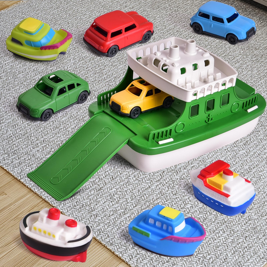Floating Car & Boat Set, Shower Boat Squirters Toy, Safe for Ages 3+