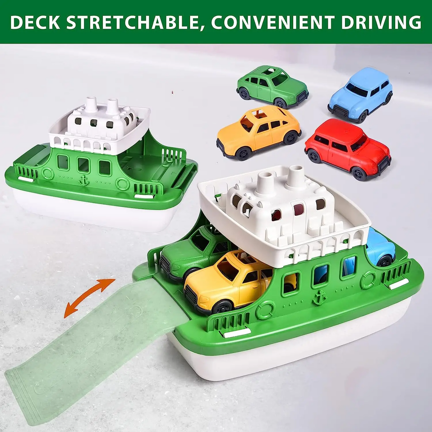 Floating Car & Boat Set, Shower Boat Squirters Toy, Safe for Ages 3+