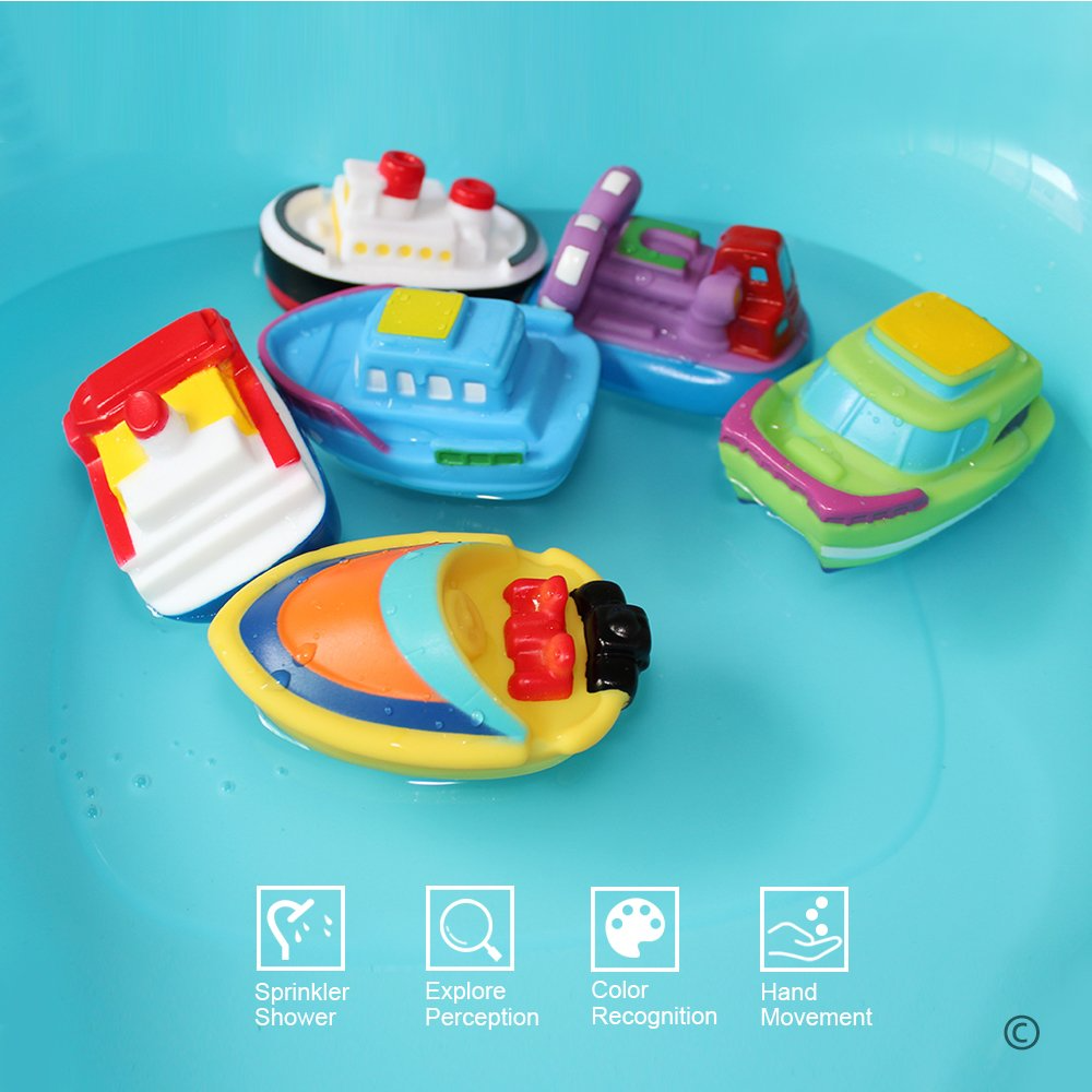 Floating Car & Boat Set, Shower Boat Squirters Toy, Safe for Ages 3+