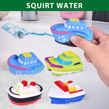 Floating Car & Boat Set, Shower Boat Squirters Toy, Safe for Ages 3+
