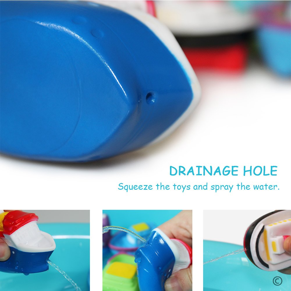 Floating Car & Boat Set, Shower Boat Squirters Toy, Safe for Ages 3+