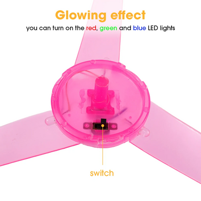 Flying Disc Launcher with Colorful LED Lights, Pull String Indoor & Outdoor Games, Safe for Ages 3+