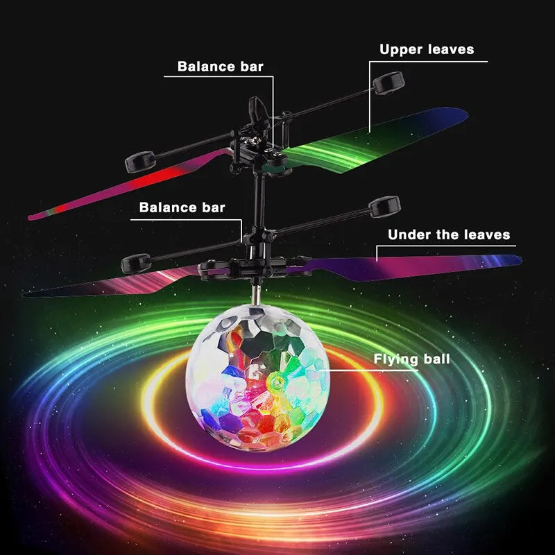 Flying orb ball with LED Light, Gesture Control and USB Rechargeable, Safe for Kids 14+
