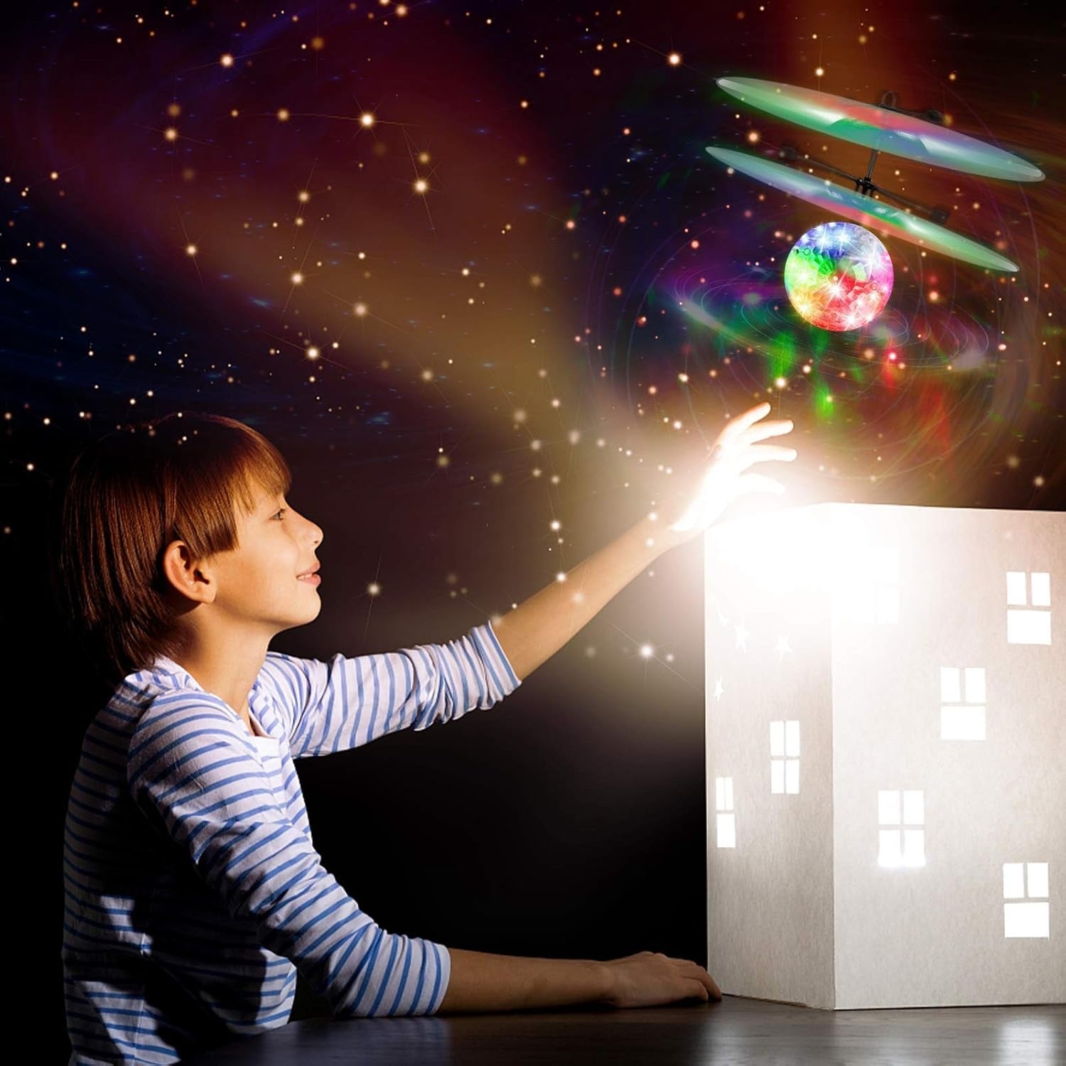 Flying orb ball with LED Light, Gesture Control and USB Rechargeable, Safe for Kids 14+
