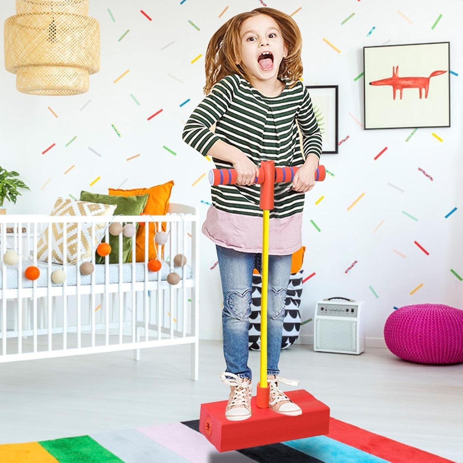 Foam Pogo Jumper Toy with Fun Sound Effect Compact and Portable Safe for Ages 3+