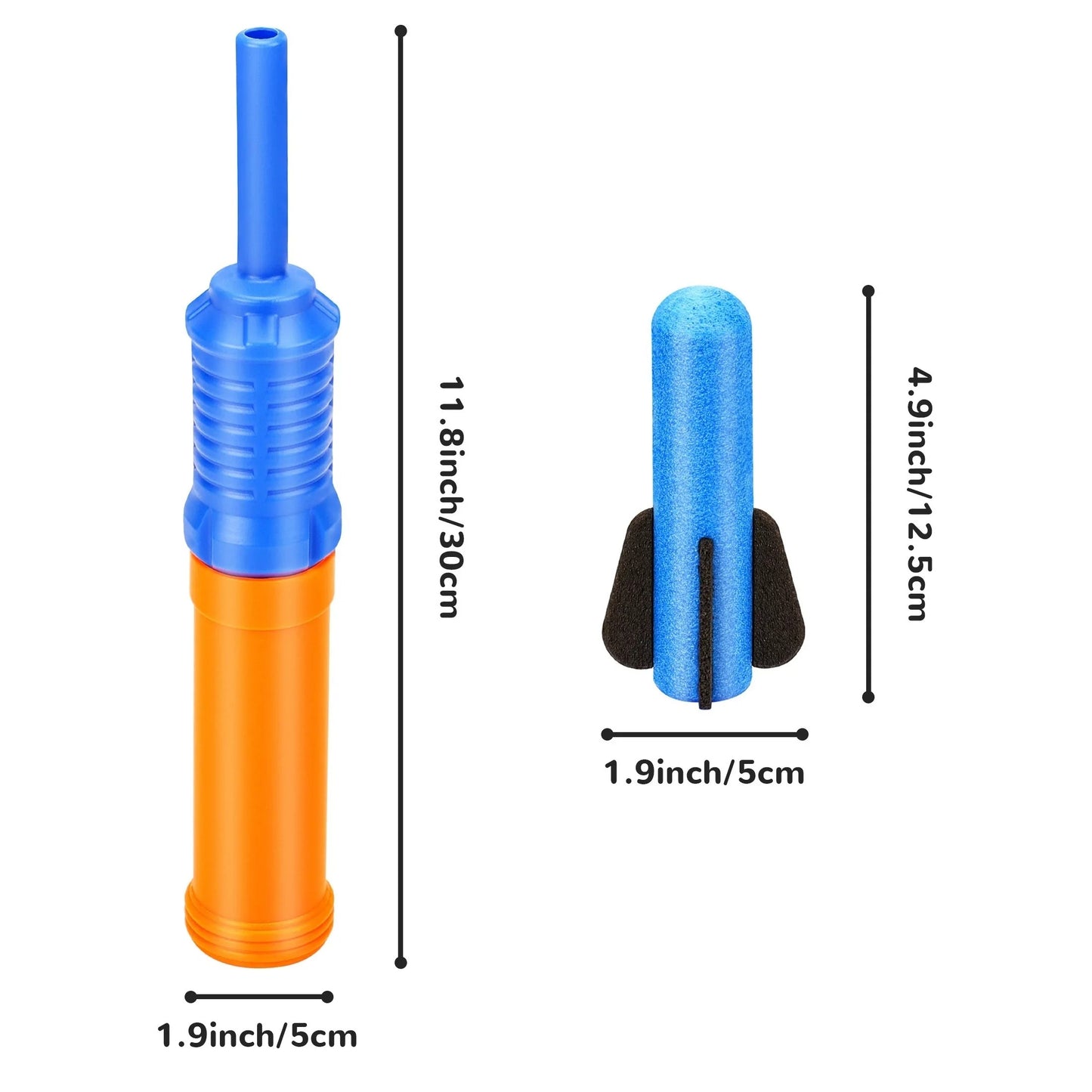 Foam Rocket Launcher Toy, Shoots Up to 50 Feet, Compact & Portable, Safe for Ages 3+