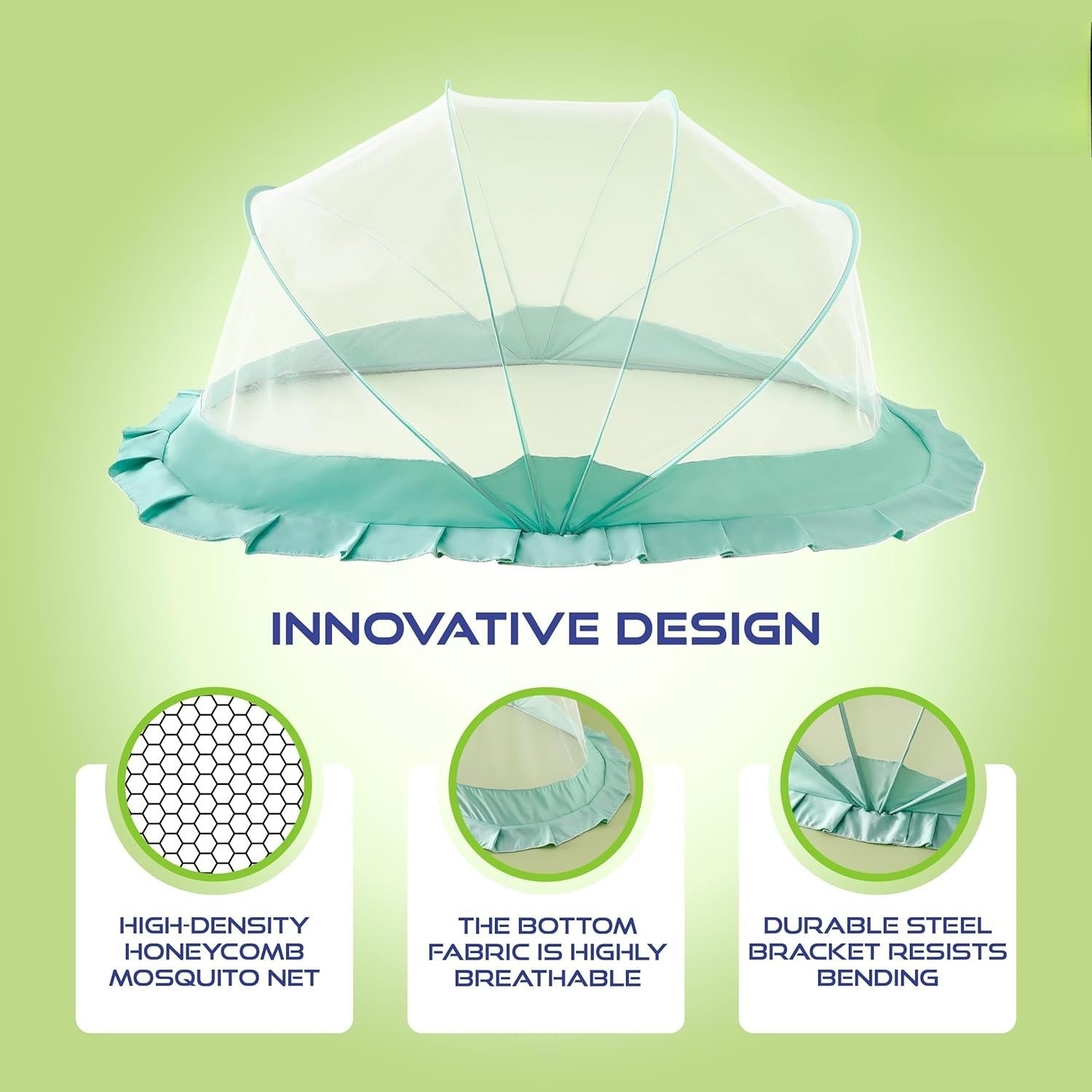 Foldable Baby Crib with Mosquito Net and Soft Mattress Set, Cute Unisex Designs, Safe Cozy Sleep Anywhere