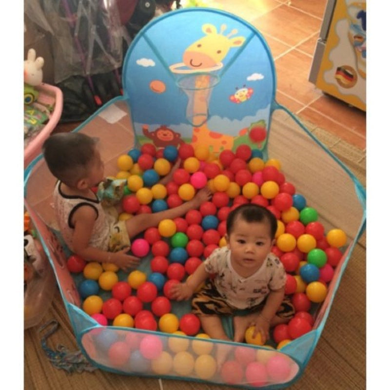Foldable Ball Tent with Basketball Hoop, Creates a Safe Play Space, Suitable for Ages 3+