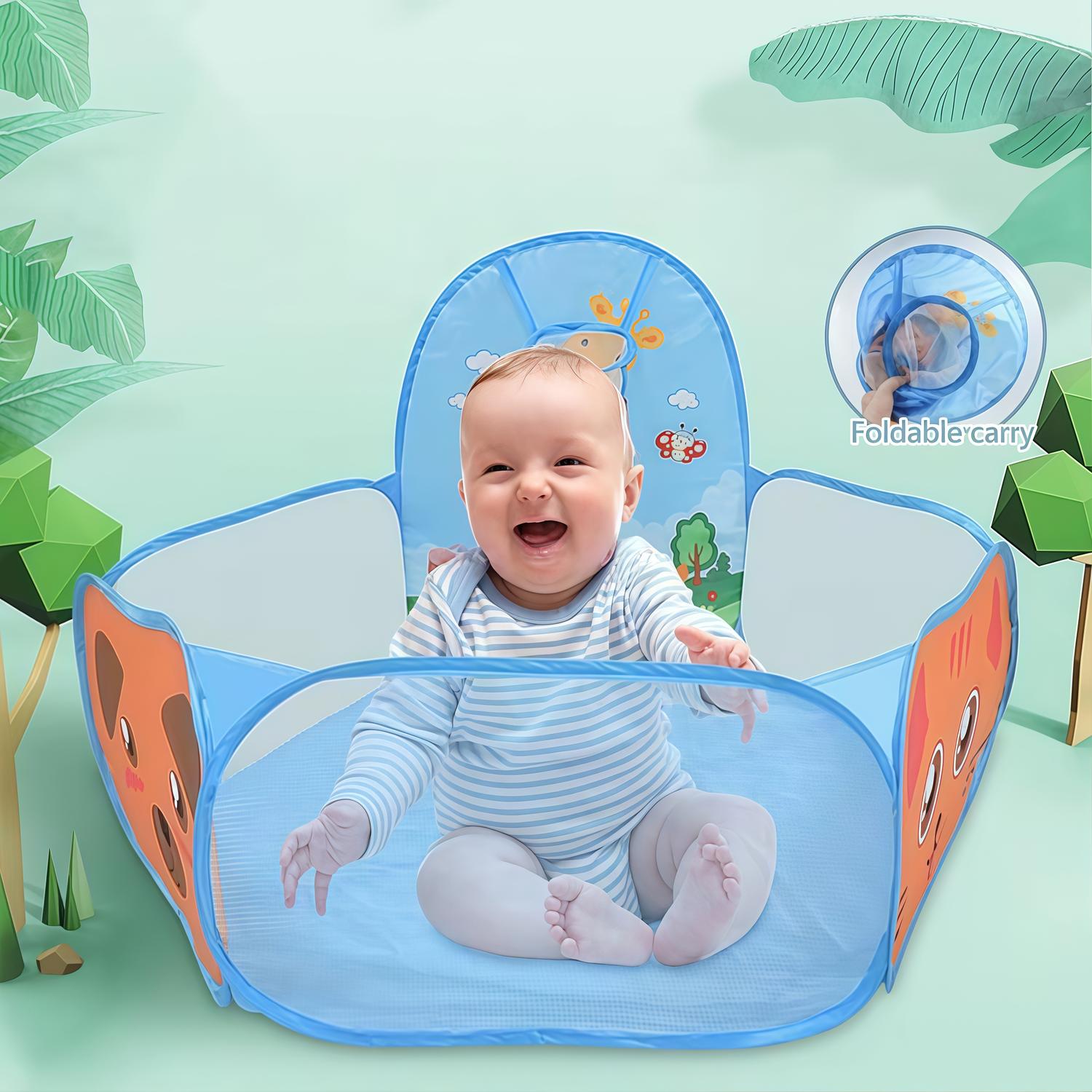 Foldable Ball Tent with Basketball Hoop, Creates a Safe Play Space, Suitable for Ages 3+