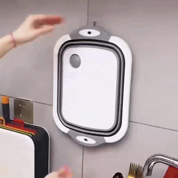 Foldable Multi-Use Cutting Board with Handle, Drain Plug, Safe Materials and Easy-to-Carry Design