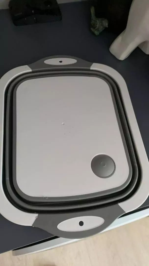 Foldable Multi-Use Cutting Board with Handle, Drain Plug, Safe Materials and Easy-to-Carry Design