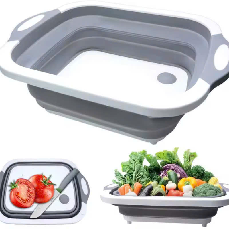Foldable Multi-Use Cutting Board with Handle, Drain Plug, Safe Materials and Easy-to-Carry Design