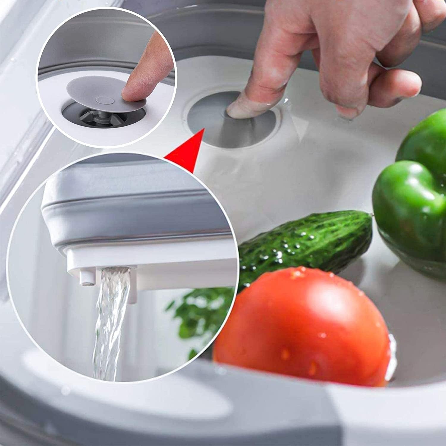 Foldable Multi-Use Cutting Board with Handle, Drain Plug, Safe Materials and Easy-to-Carry Design