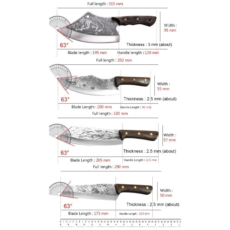 Forged Butcher Knife for Meat Bone Vegetables