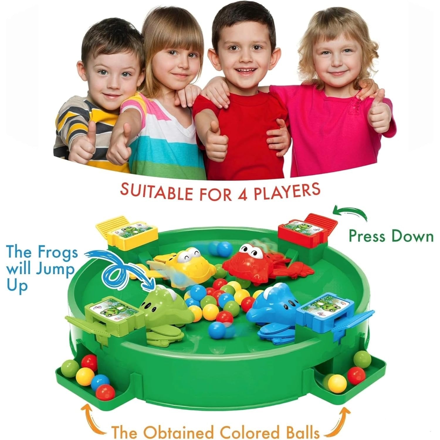 Frog Eating Bean Board Game with Interactive Play, Skill Development, Safe for Kids 3+