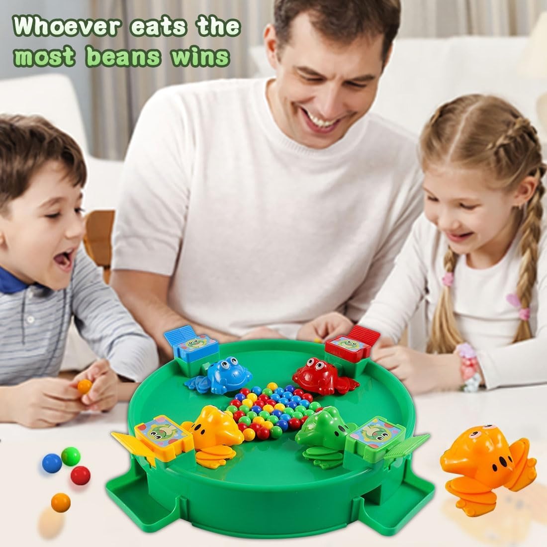 Frog Eating Bean Board Game with Interactive Play, Skill Development, Safe for Kids 3+