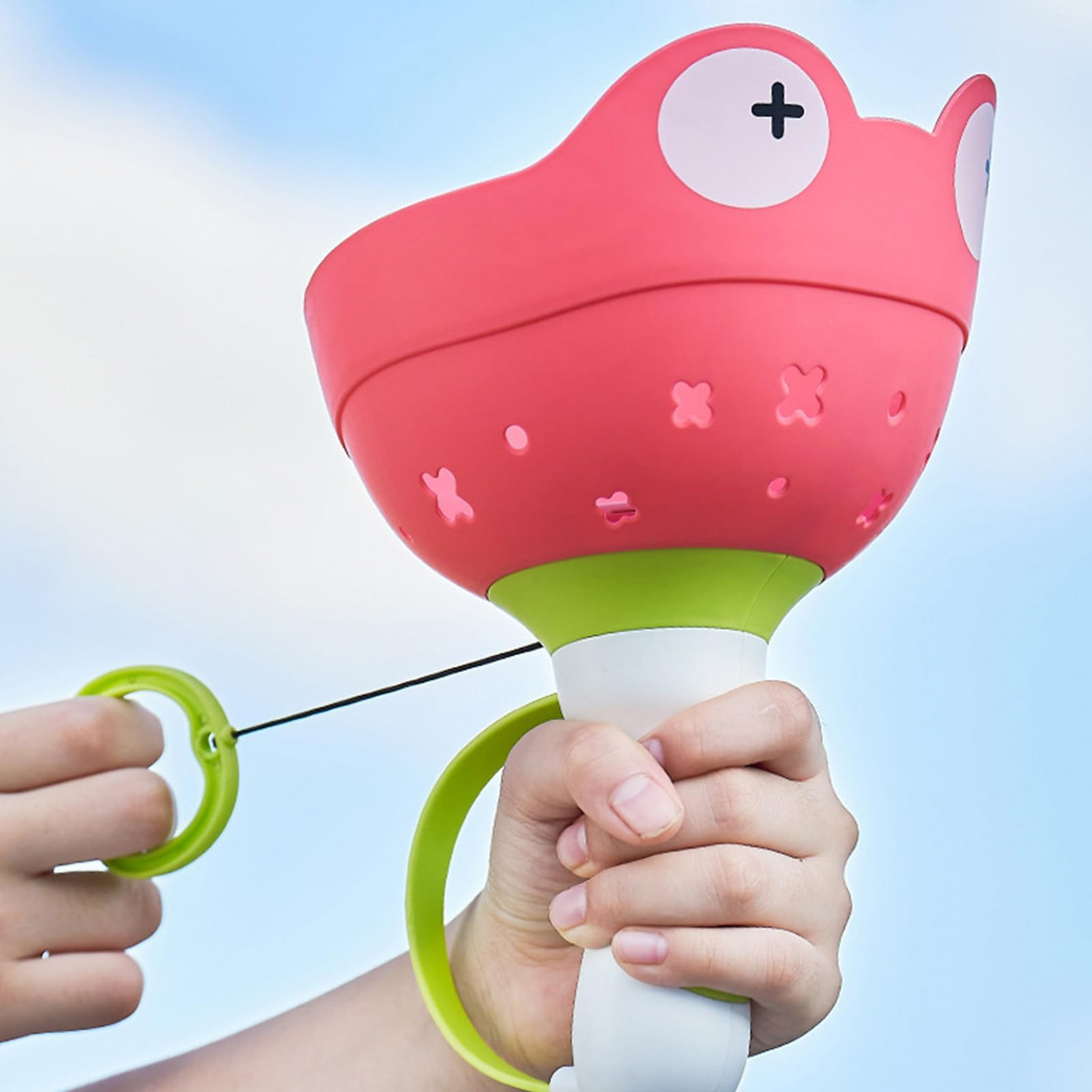 Frog Pull String Flying Disc Launcher Toy, Outdoor Throw & Catch Game,  Safe for Ages 3+