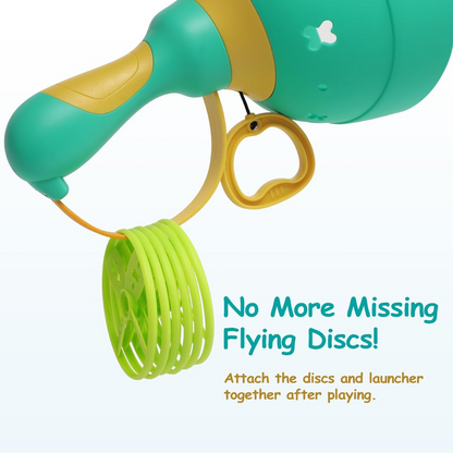 Frog Pull String Flying Disc Launcher Toy, Outdoor Throw & Catch Game,  Safe for Ages 3+