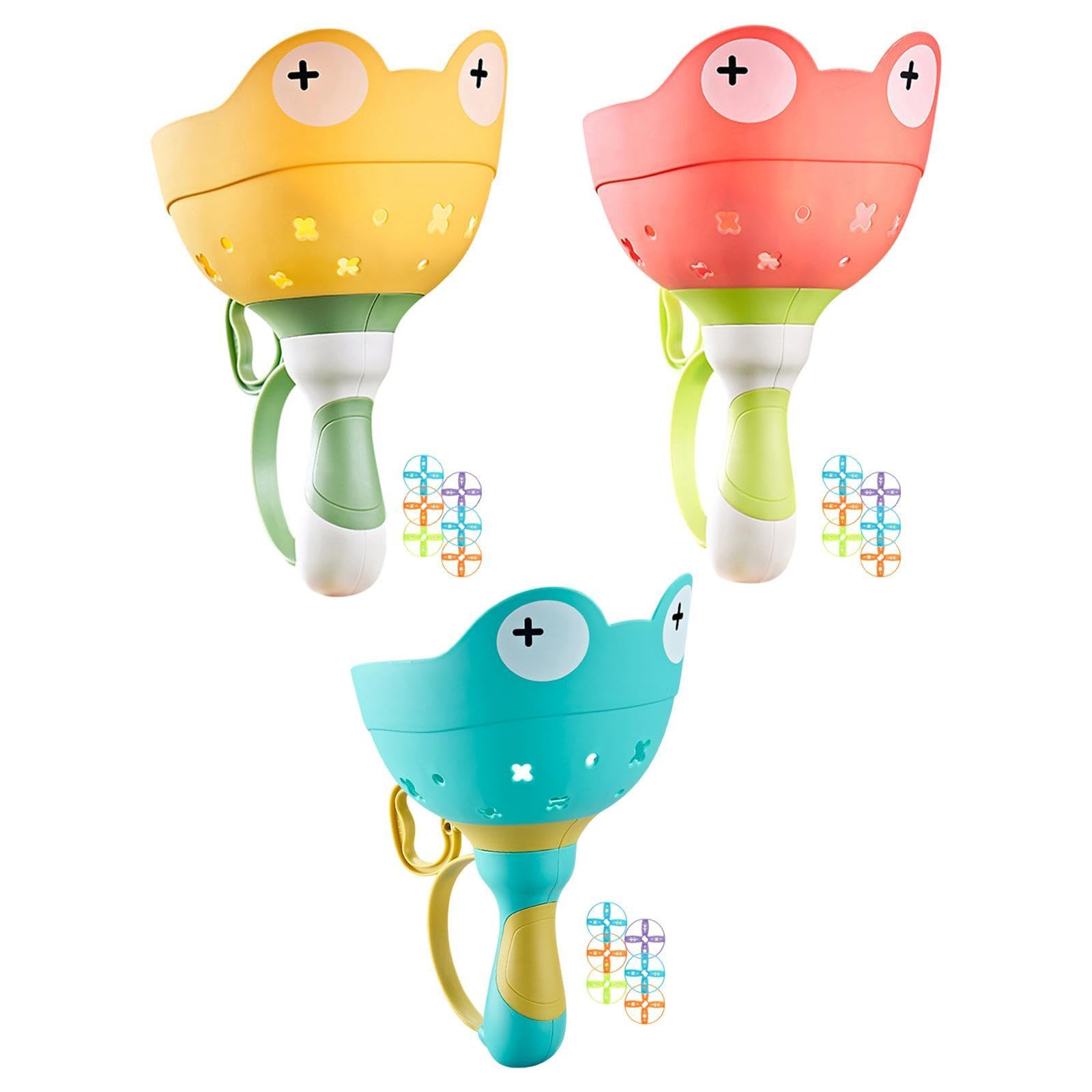 Frog Pull String Flying Disc Launcher Toy, Outdoor Throw & Catch Game,  Safe for Ages 3+