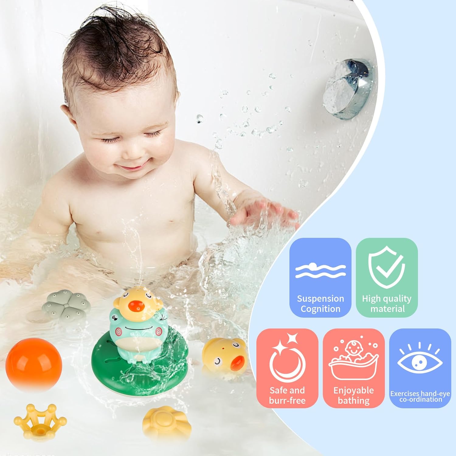 Frog Sprinkler Shower with Multiple Spray Nozzles – Compact, Portable and Safe for Ages 3+