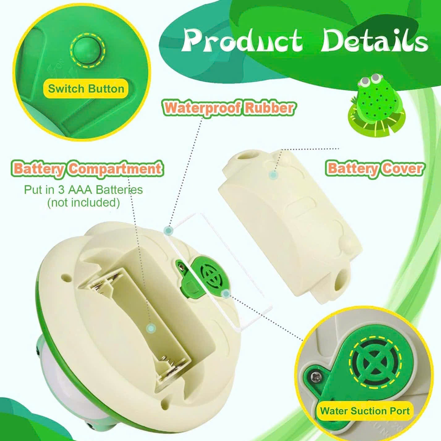 Frog Sprinkler Shower with Multiple Spray Nozzles – Compact, Portable and Safe for Ages 3+
